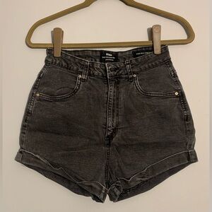 Cotton On High Rise Black Denim Shorts Size 6 Stretch